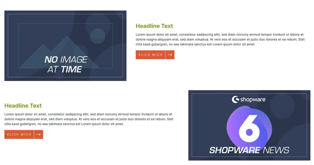 Shopware 6 Erlebniswelt Elemente